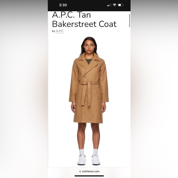 A.P.C Tan Bakerstreet coat size 36